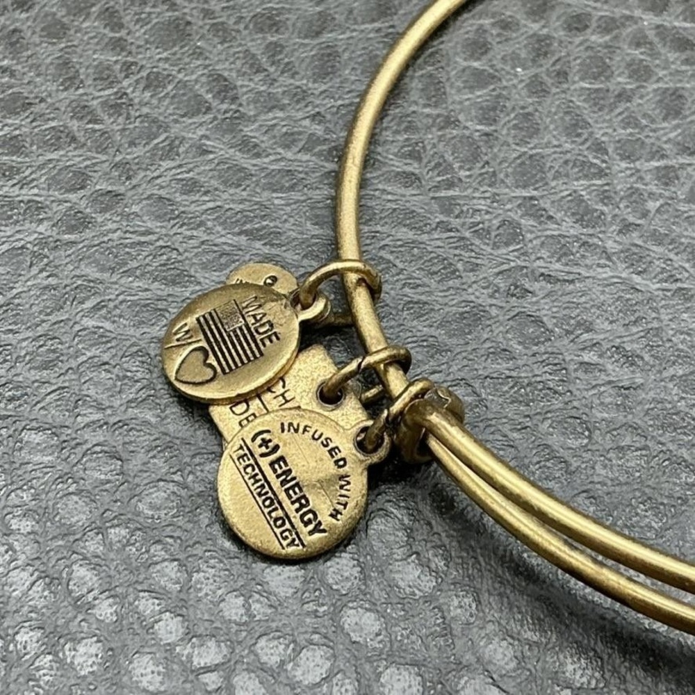 Alex And Ani Bracelet Gold Tone HERO‎ Charm Bangle Womens 7 In Fashion Jewelry - Picture 4 of 6